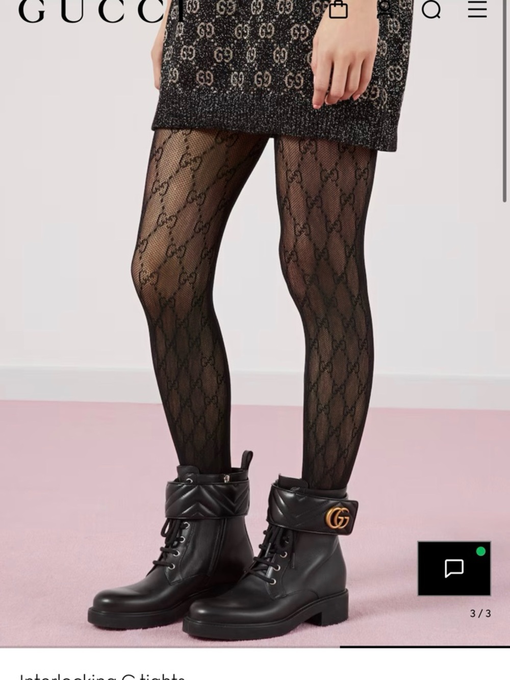 Gucci Black GG Monogram Sheer Tights - Picture 1 of 3